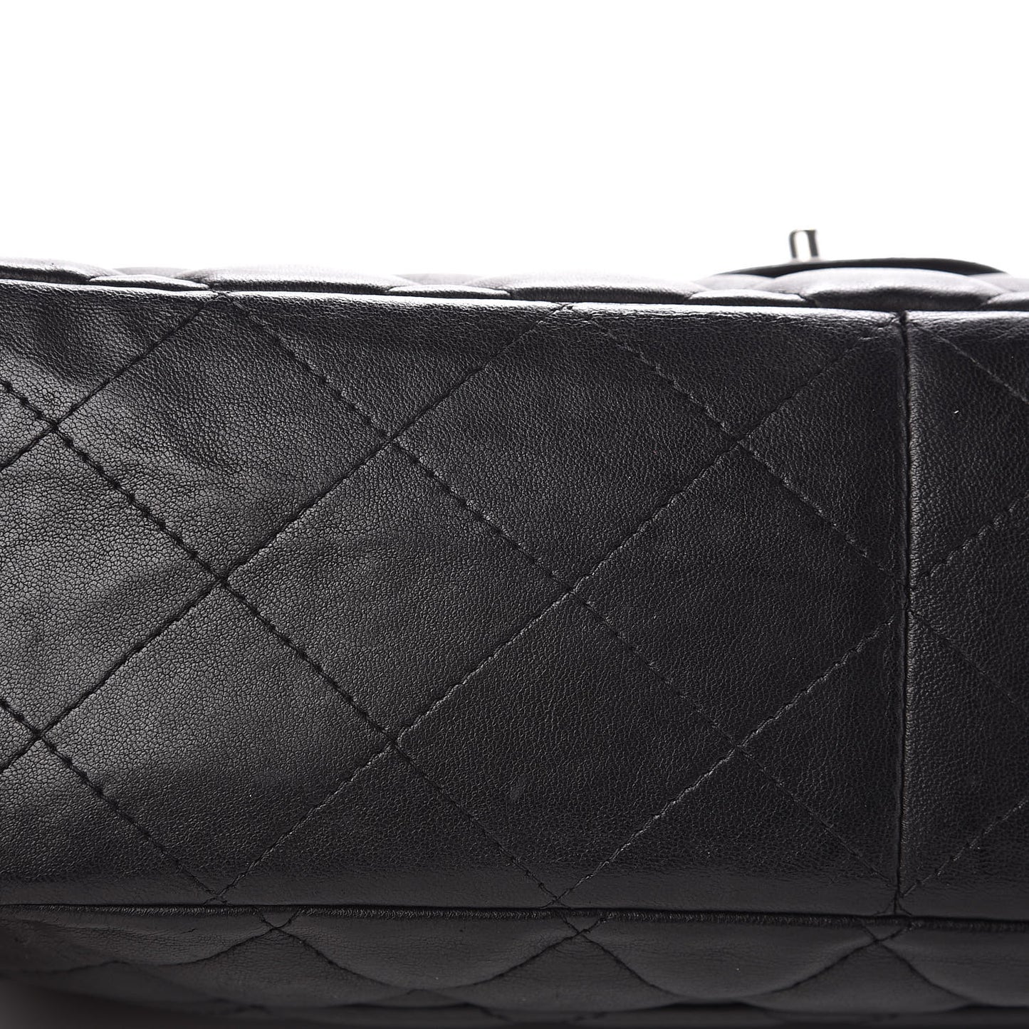 Lambskin Quilted Jumbo Single Flap Black