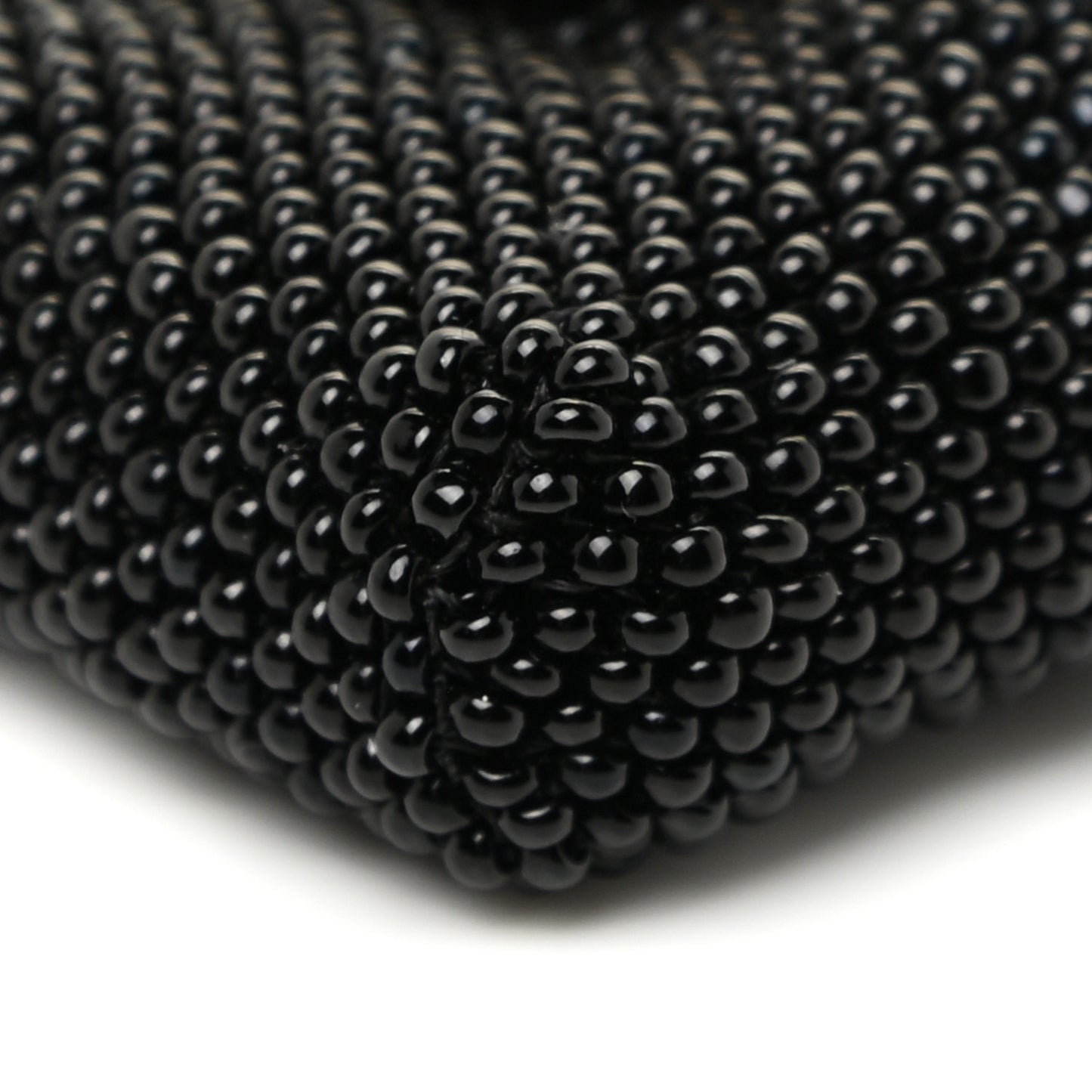 Glass Vitello King Beaded Mini Pico Baguette Charm Black