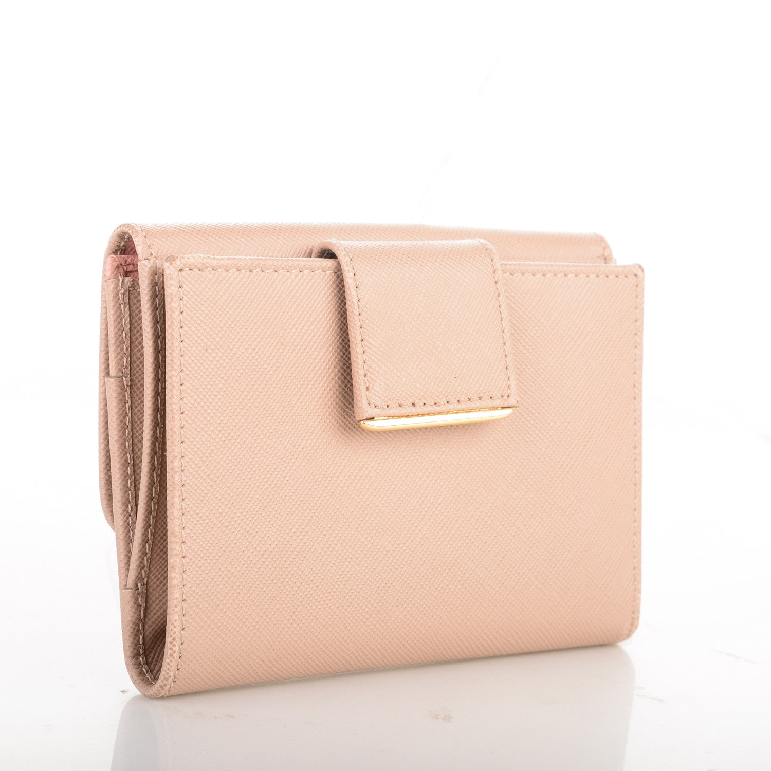 Prada Saffiano Compact Wallet Cammeo 3 of 7