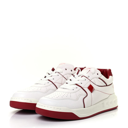 Valentino Garavani Nappa Mens One Stud Low Top Sneakers 43.5 White Red 3 of 11