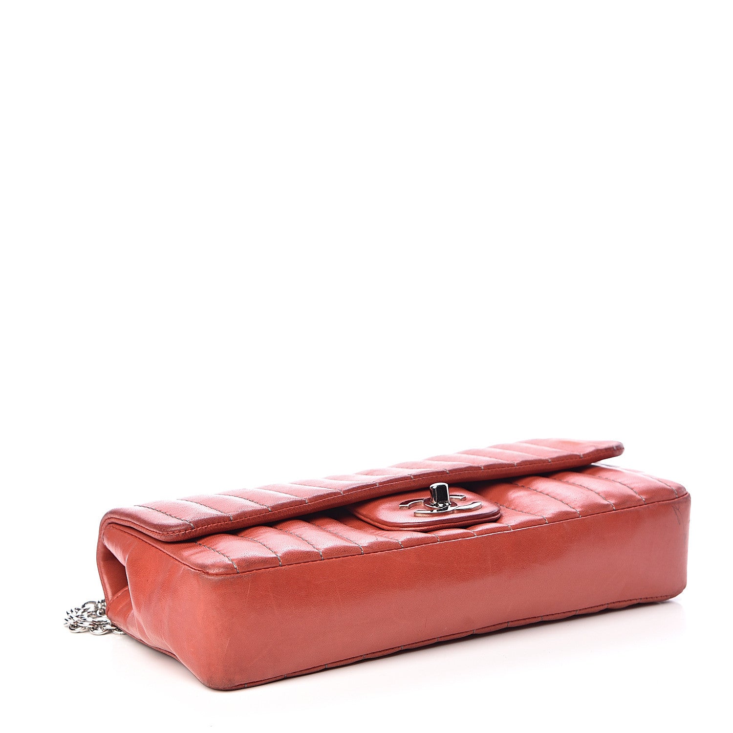Chanel Lambskin Vertical Quilted East West Flap Red 4 of 24