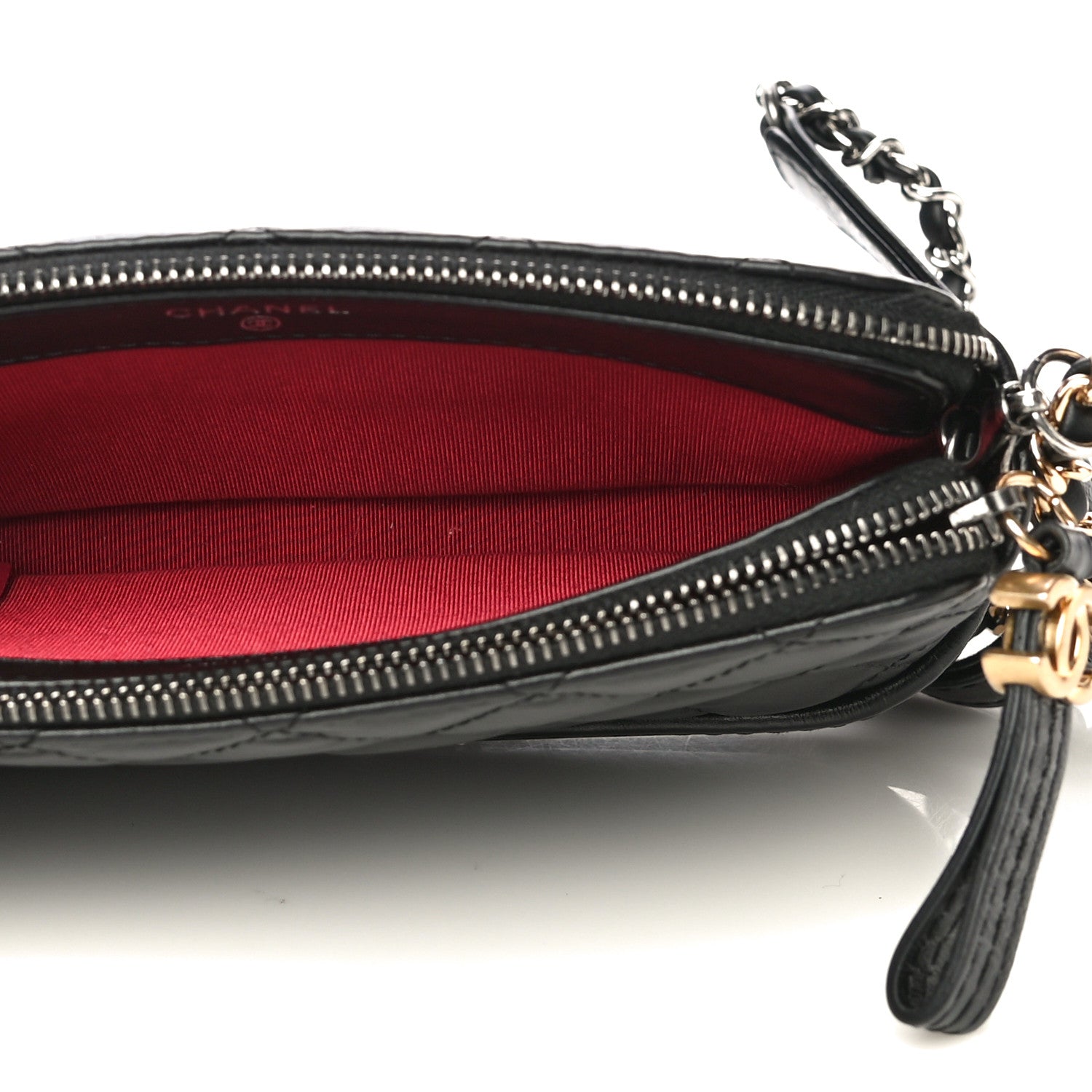Chanel Aged Calfskin Quilted Small Gabrielle Clutch With Chain Black 5 of 14