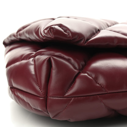 Balenciaga Nappa Calfskin Quilted Touch B Clutch Bag Dark Red 8 of 9