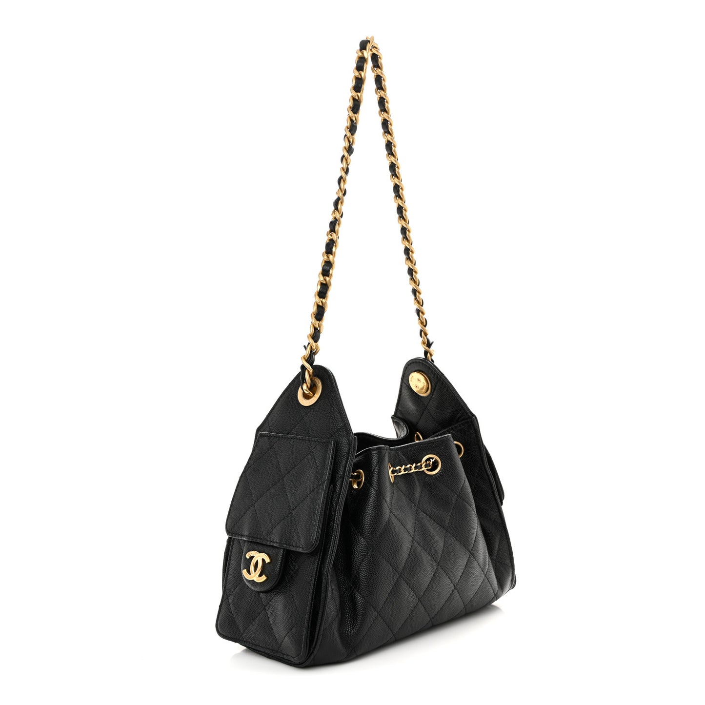 Caviar Quilted Mini Chanel 25 Handbag Black