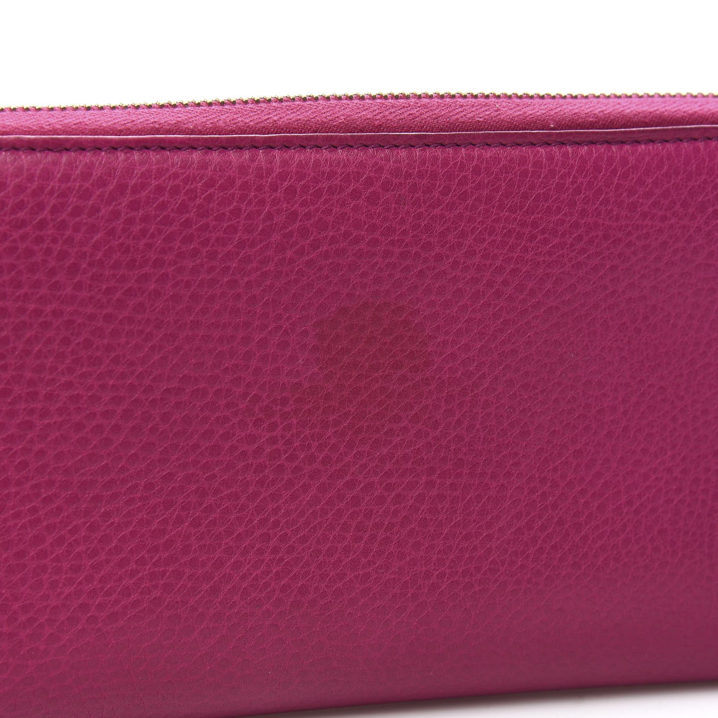 Pebbled Calfskin Soho Zip Around Wallet Bright Bougainvillea
