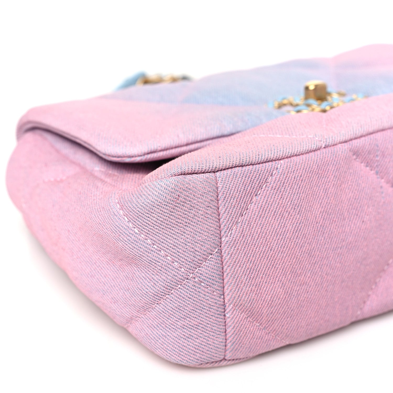 Chanel Denim Quilted Medium Chanel 19 Flap Blue Pink 9 of 10