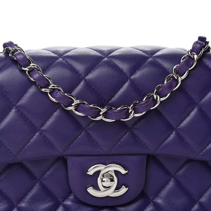 Chanel Lambskin Quilted Mini Rectangular Flap Purple 10 of 11