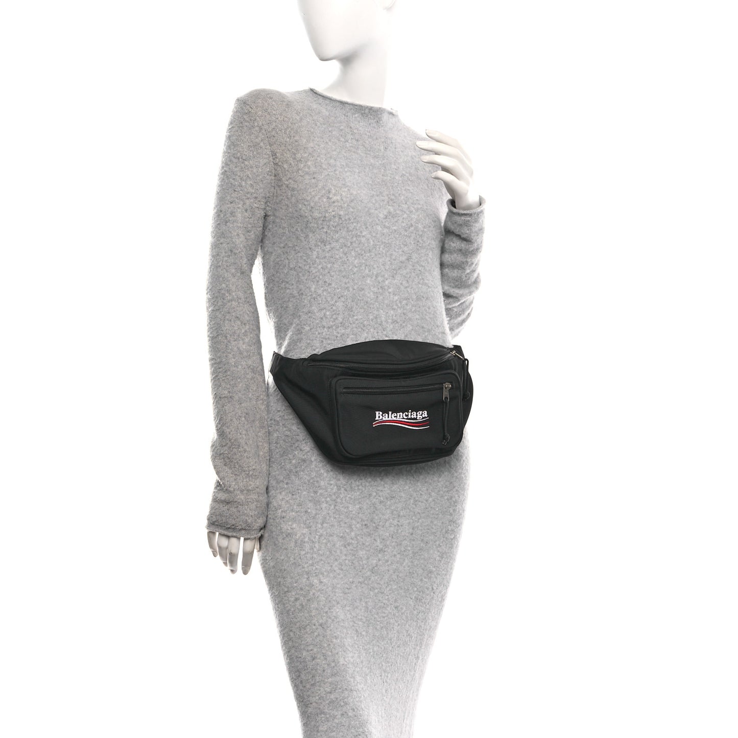 Casual Nylon Political Logo Explorer Beltpack Black White