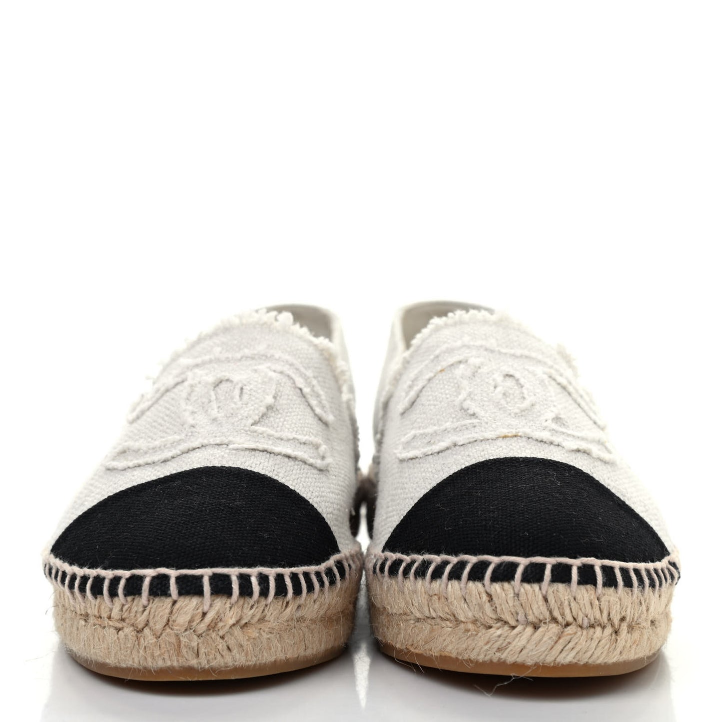 Linen CC Espadrilles 37 Beige Black