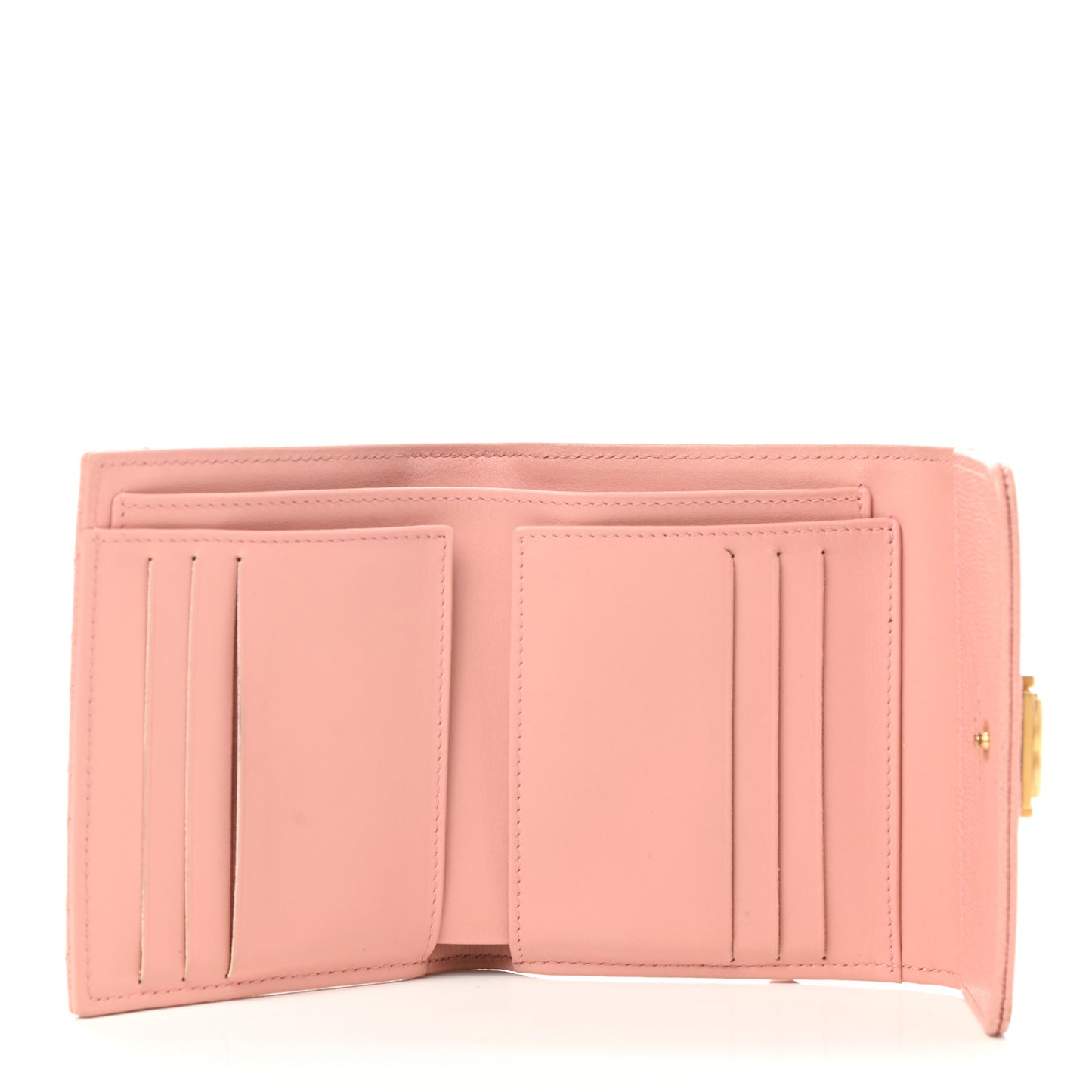 Caviar Quilted Boy Compact Wallet Pink