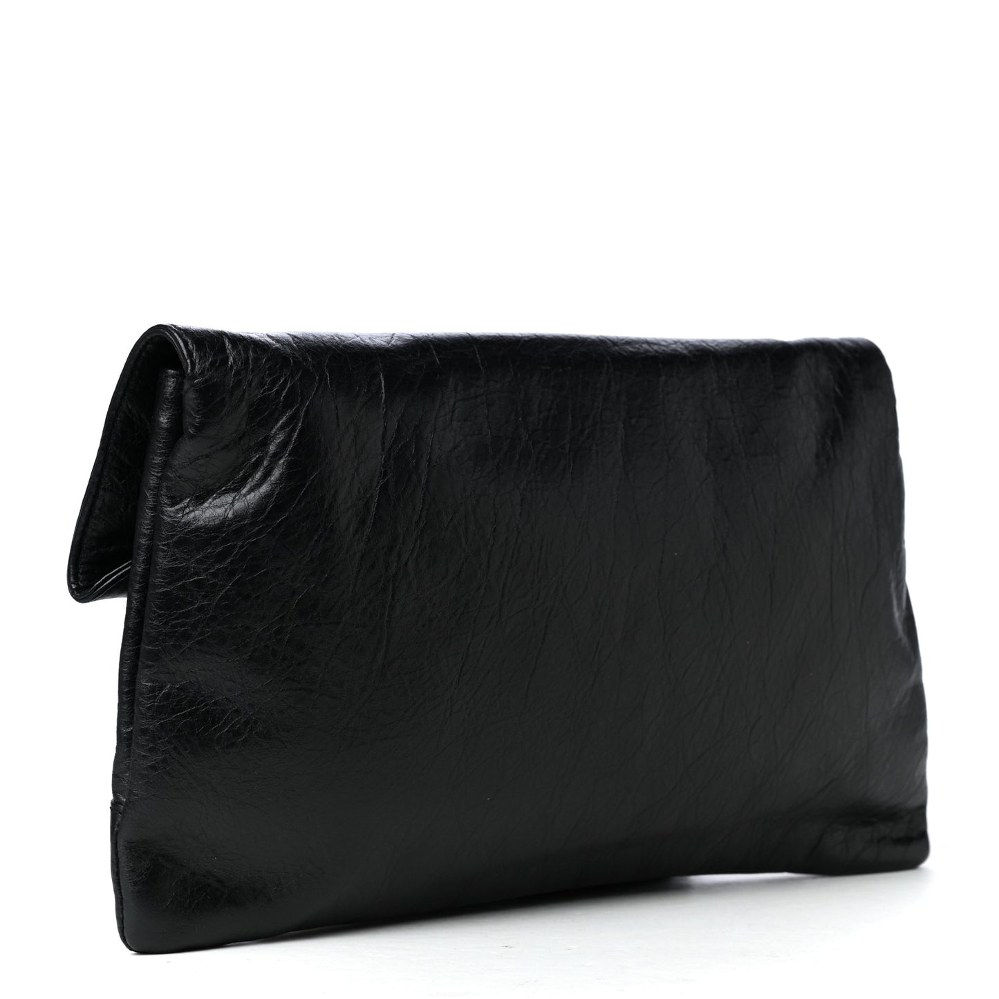 Agneau Classic Hardware Envelope Clutch Black