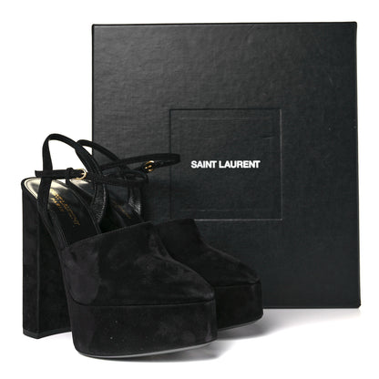 Saint Laurent Kid Scamosciato Kassia 95 Platform Pump 37.5 Black 9 of 9