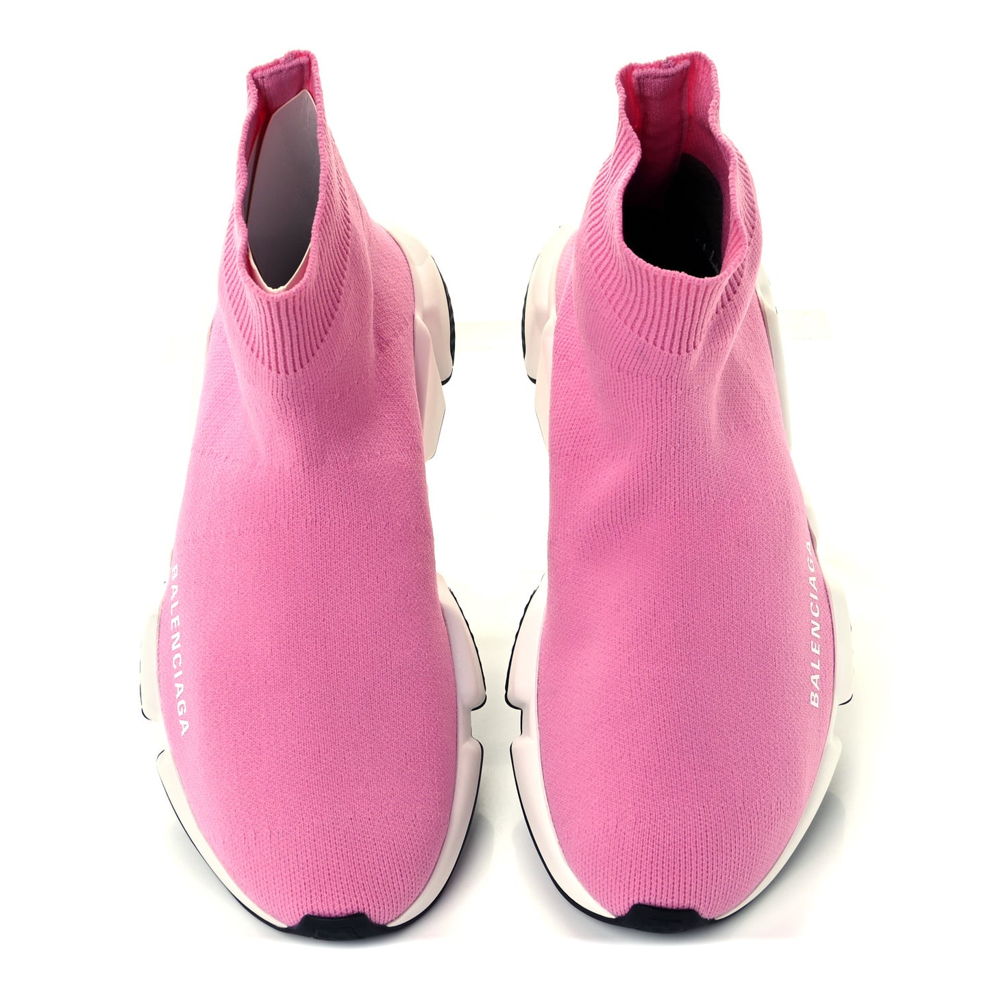 Neoprene Knit Bi-Color Sole Womens Speed Sneakers 35 Pink White Black