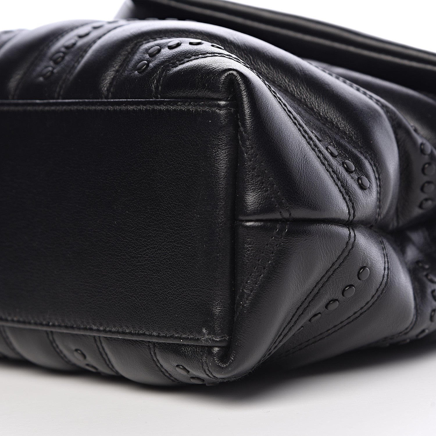 Saint Laurent Calfskin Y Quilted Studded Monogram Small Loulou Chain Satchel Black 10 of 10