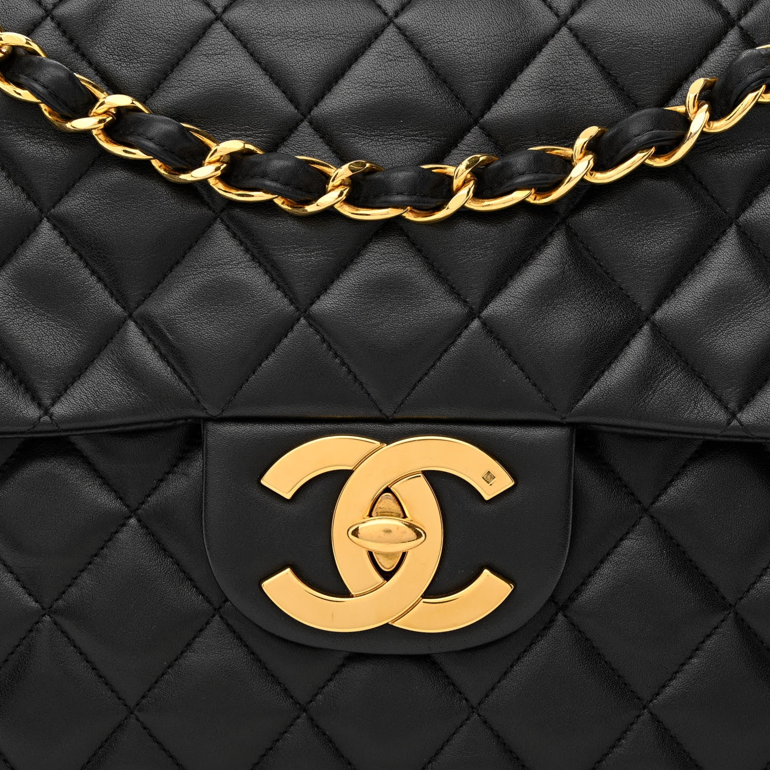 Chanel Lambskin Quilted XL Jumbo Single Flap Black 9 of 12