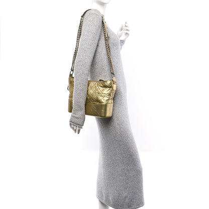 Chanel Metallic Aged Calfskin Quilted Medium Gabrielle Gold 2 of 10