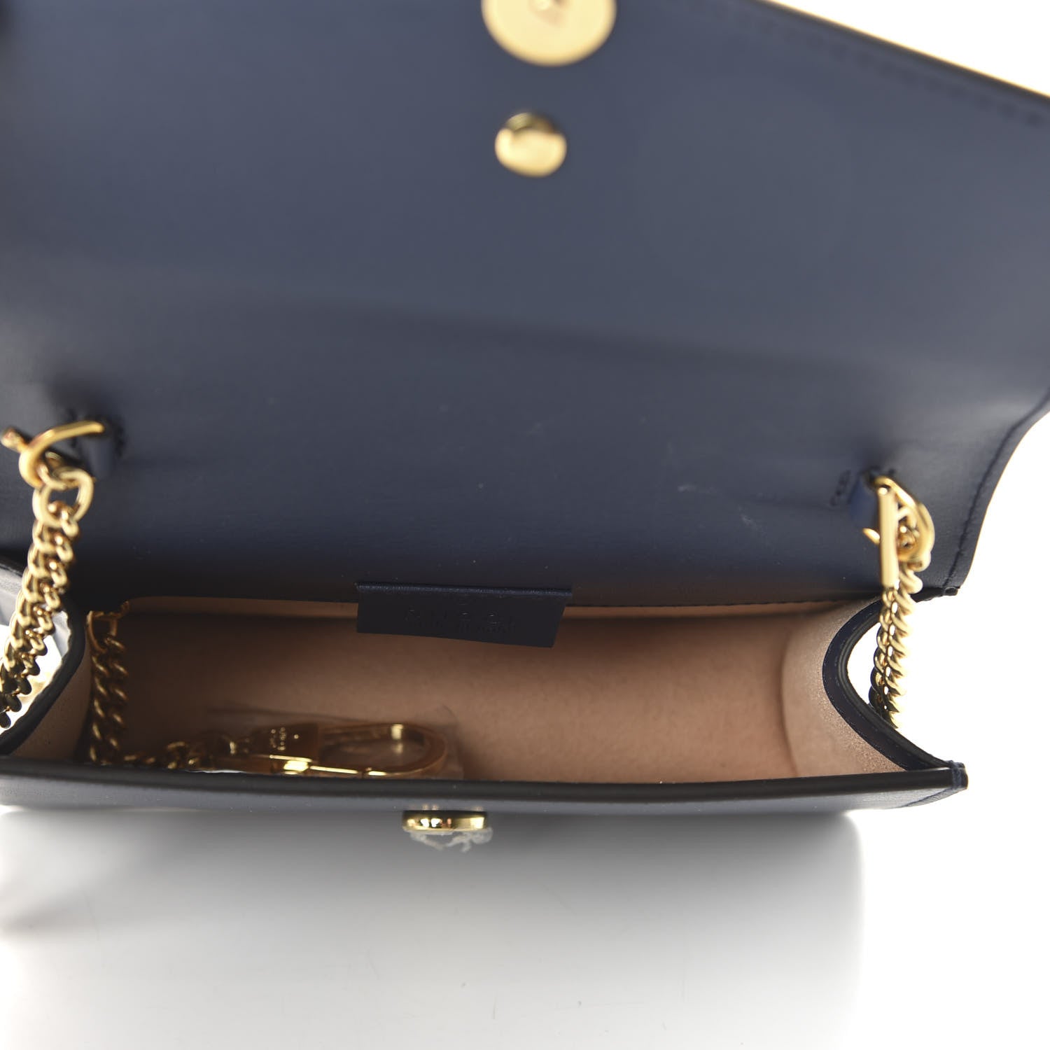 Gucci Calfskin Super Mini Sylvie Chain Shoulder Bag Blue 5 of 11