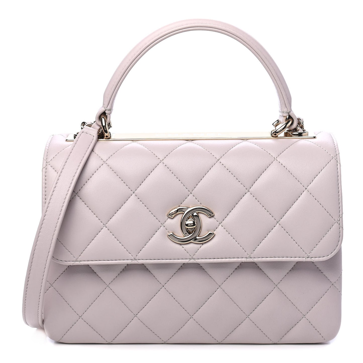 Lambskin Quilted Small Trendy CC Flap Dual Handle Bag Lilas Lilac