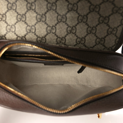 Gucci GG Supreme Monogram Textured Dollar Calfskin Web Studded Mini Ophidia Flap Shoulder Bag Beige Ebony New Acero 4 of 9