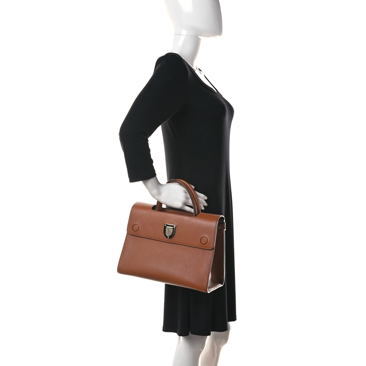 Christian Dior Grained Calfskin Medium Diorever Flap Brown 2 of 14