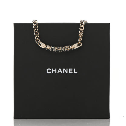 Chanel Enamel Metal Logo Choker Necklace Gold White Black 6 of 6