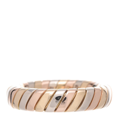 Bulgari 18K Rose Yellow White 5mm Tubogas Band Ring 51 5.75 3 of 4