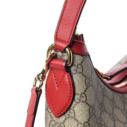 Gucci GG Supreme Monogram Linea A Hobo Red 12 of 14