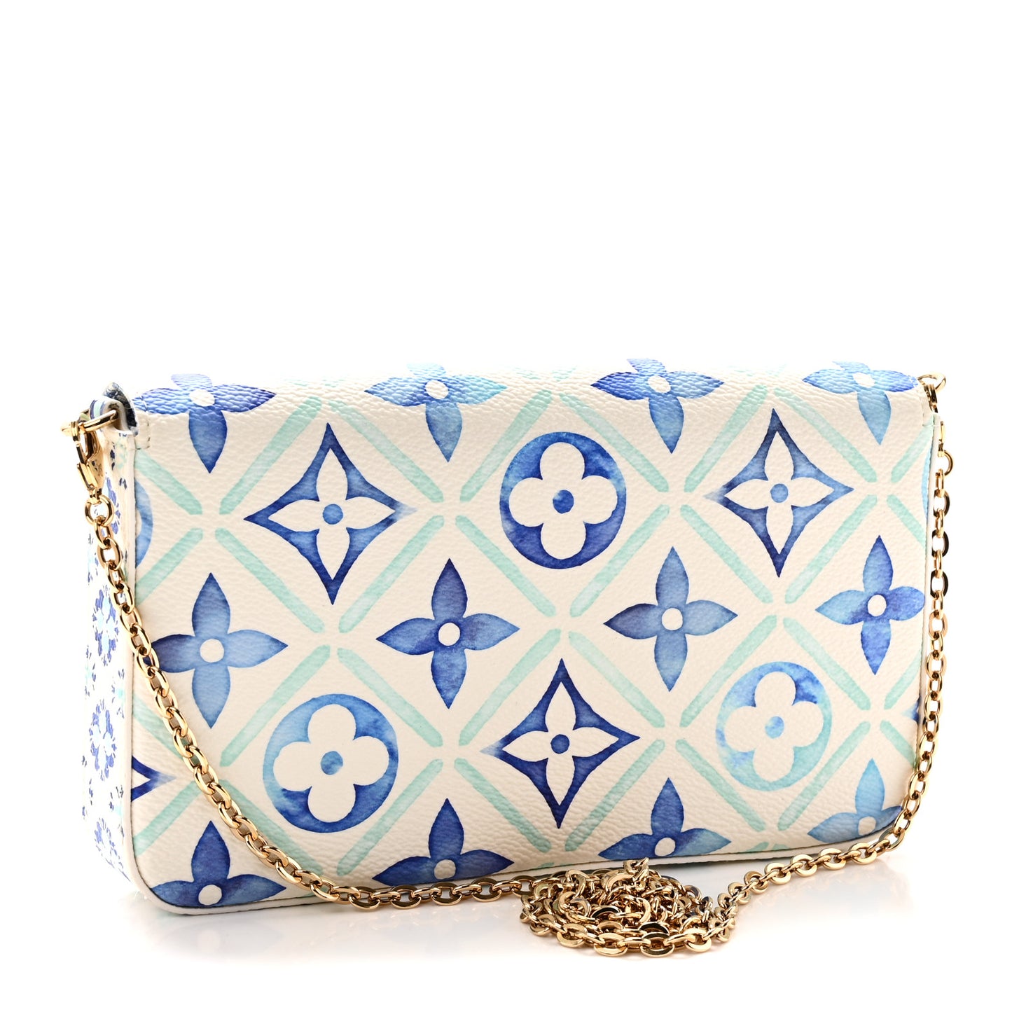 Monogram Giant By The Pool 2.0 Felicie Pochette Chain Wallet Lagoon Blue Lagoon Blue