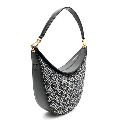 Loewe Jacquard Anagram Calfskin Luna Bag Navy Black 3 of 9
