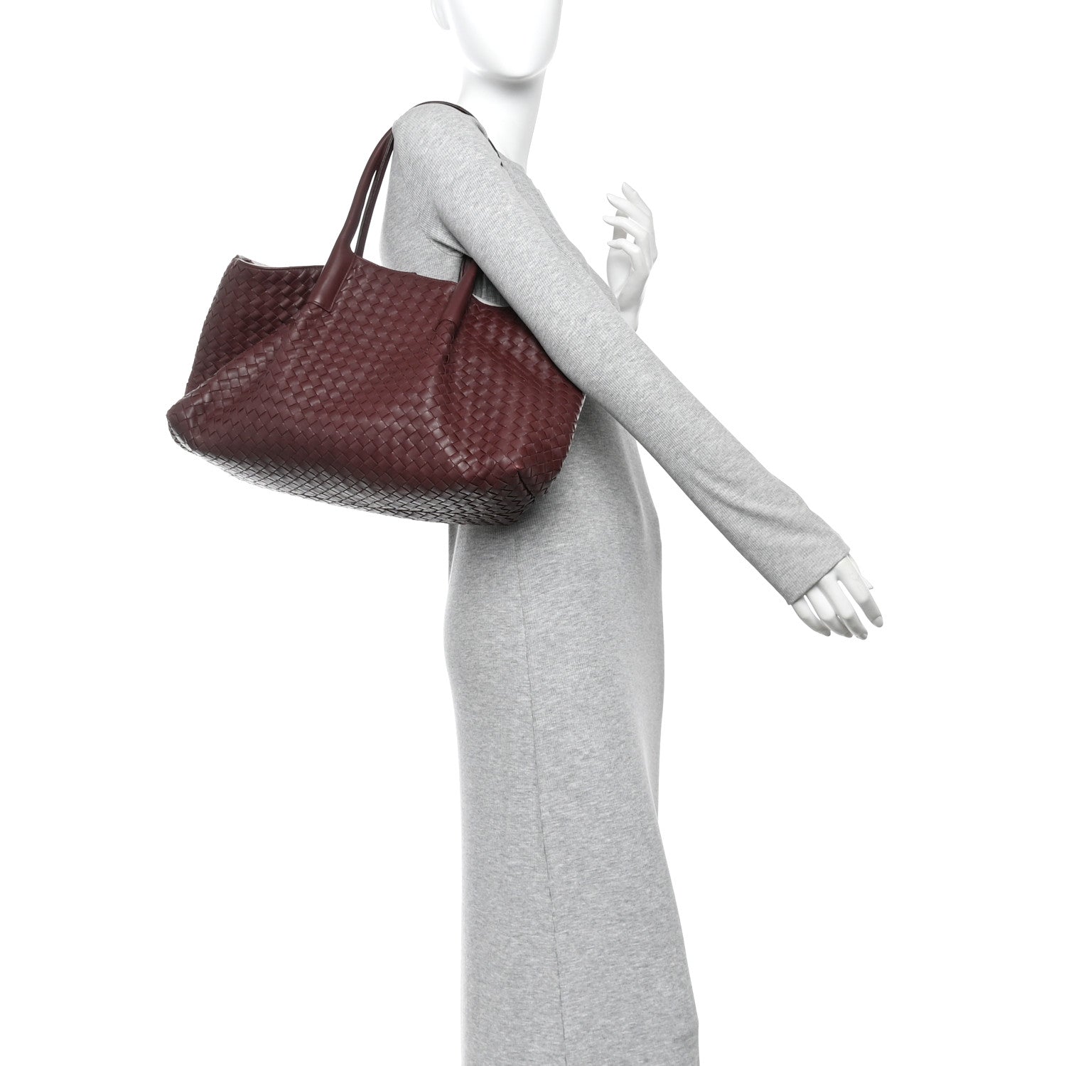 Bottega Veneta Calfskin Intrecciato Pinacoteca Reversible Tote Madder Brown Lunar 2 of 11
