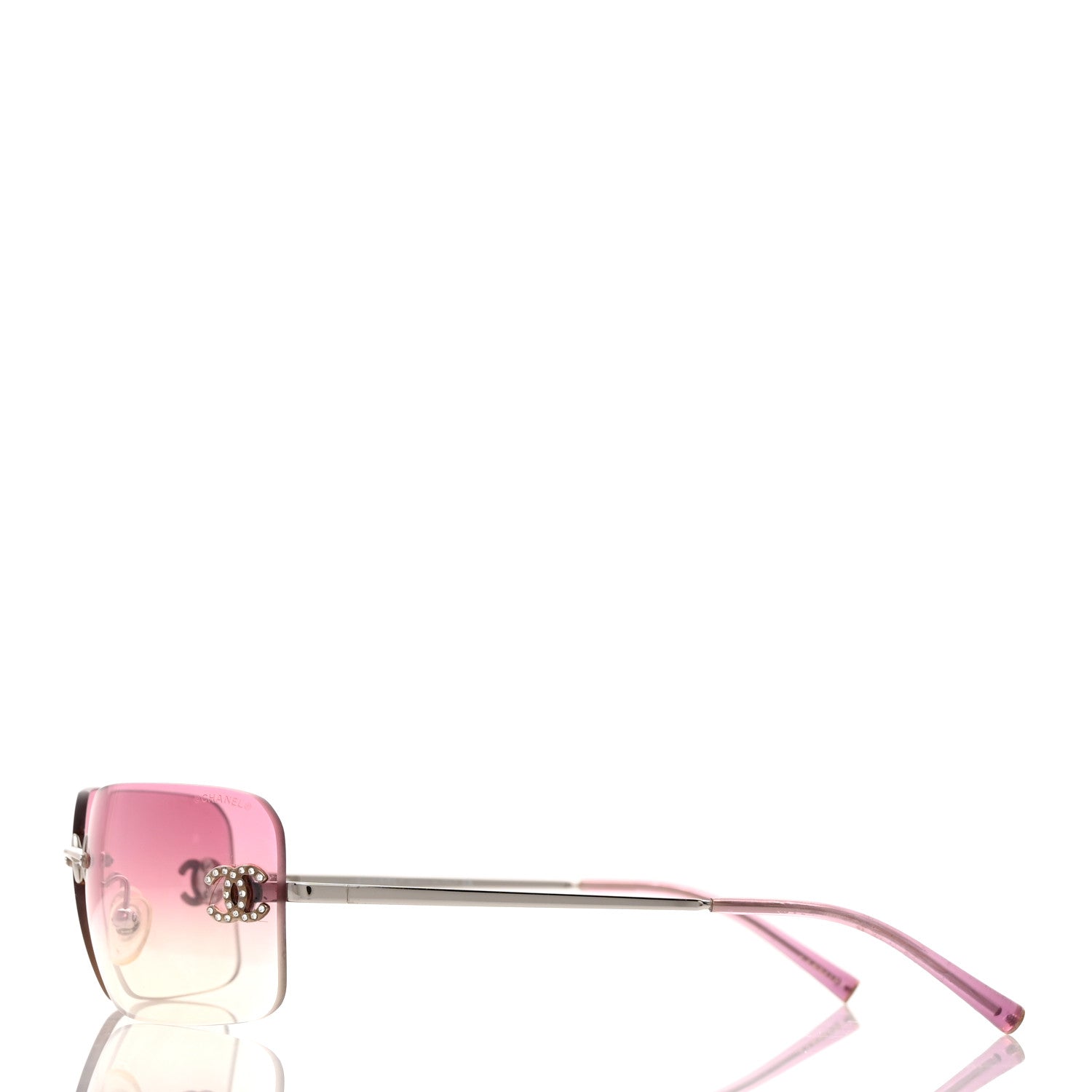 Chanel Metal Crystal CC Logo Sunglasses 4017-D Pink 3 of 10