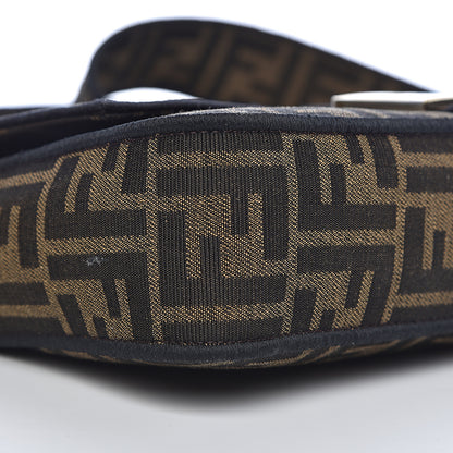 Fendi Fabric Jacquard FF 1974 Medium Baguette Tobacco Moro Black 7 of 10