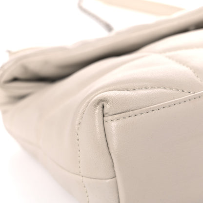 Saint Laurent Lambskin Quilted Toy Loulou Puffer Monogram Chain Satchel Crema Soft 9 of 18