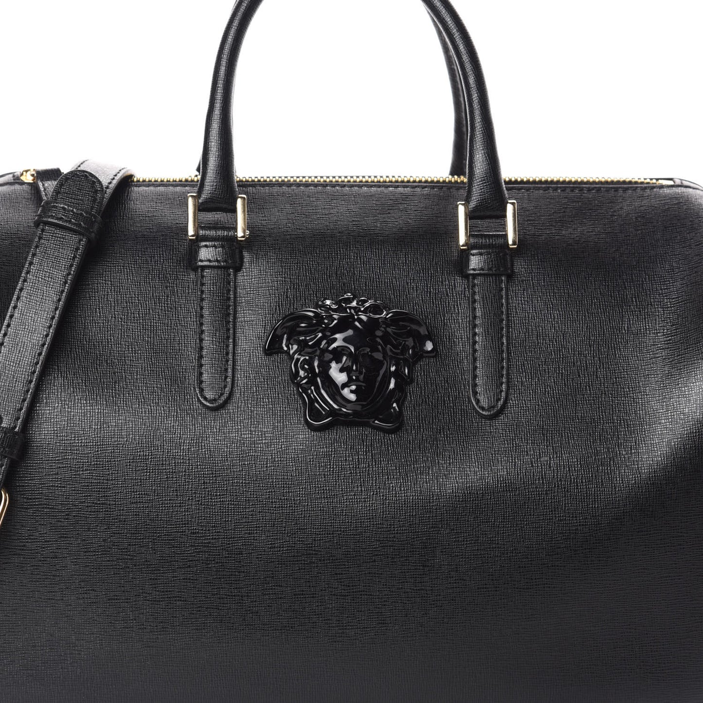 Saffiano Calfskin Palazzo Duffle Bag Black