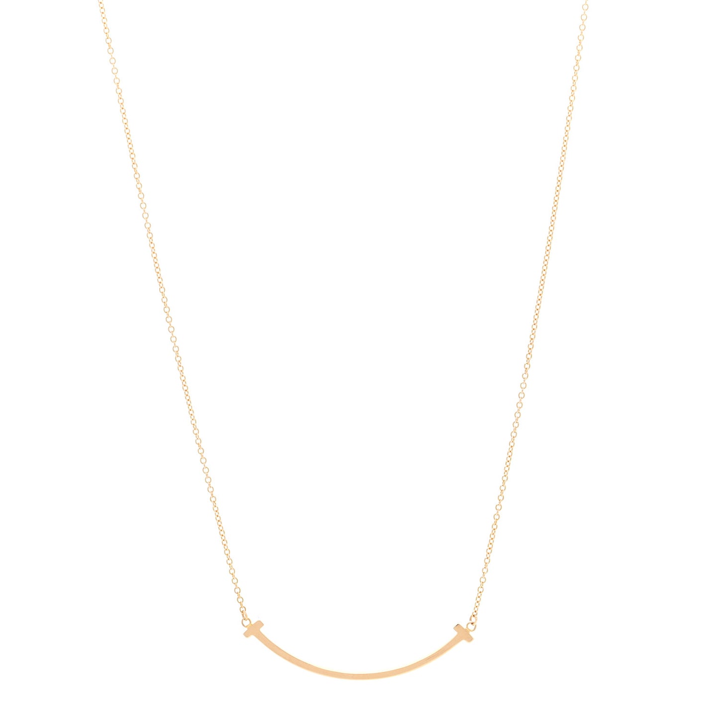18K Rose Gold Small T Smile Pendant Necklace