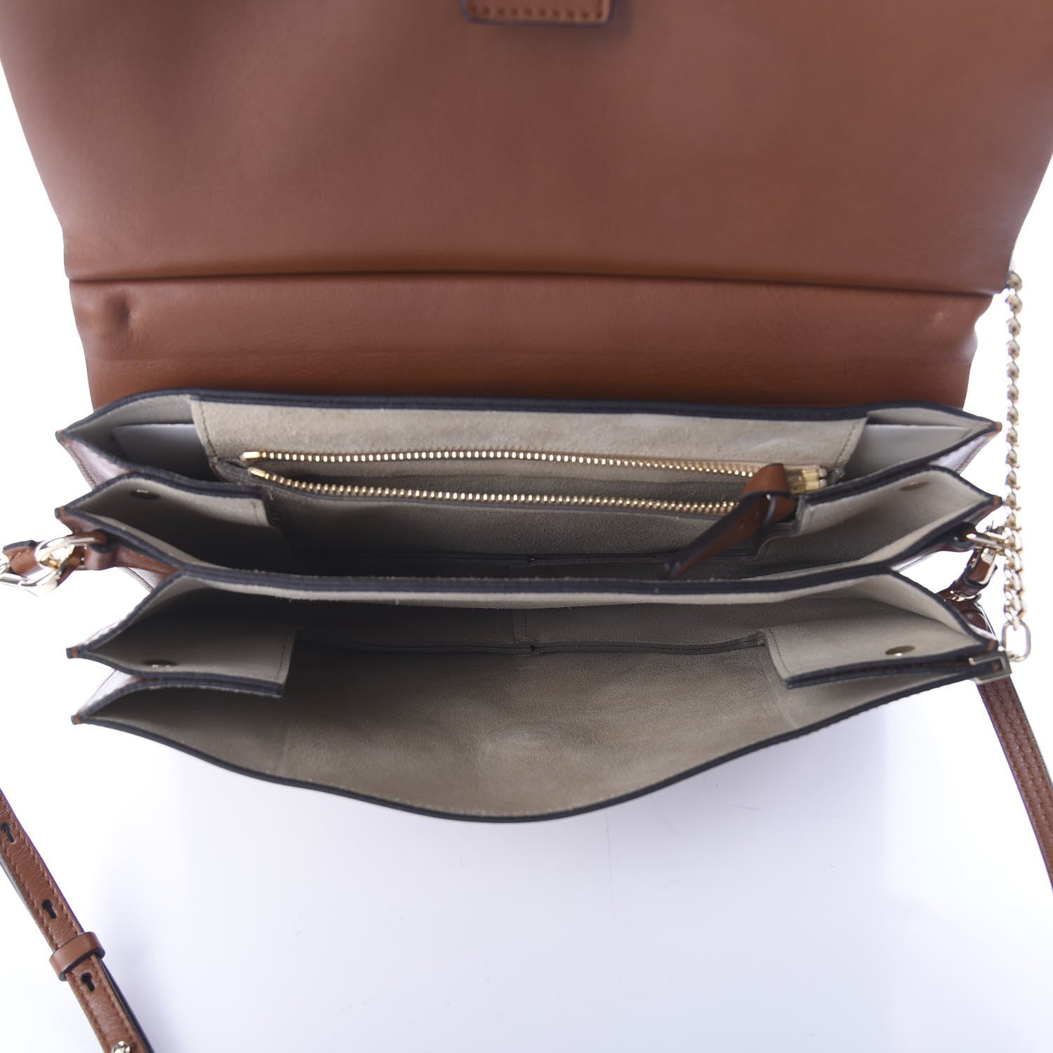 Chloe Suede Calfskin Medium Faye Shoulder Bag Tobacco 4 of 8