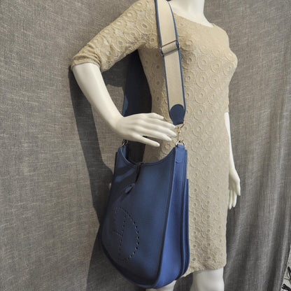 Hermes Clemence Evelyne III GM Mykonos Bleu 2 of 8