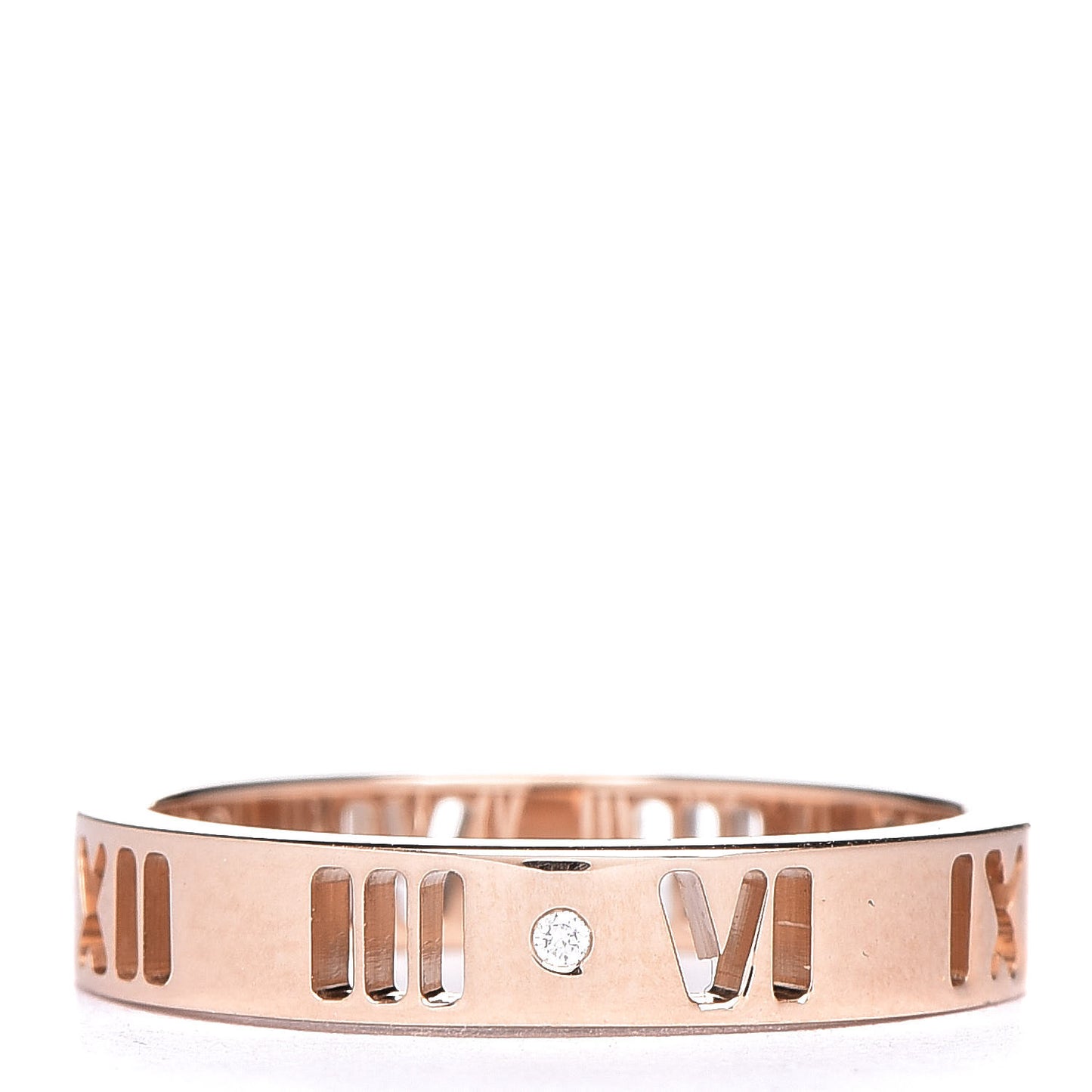 18K Rose Gold Diamond Atlas Pierced Ring 49 4.75
