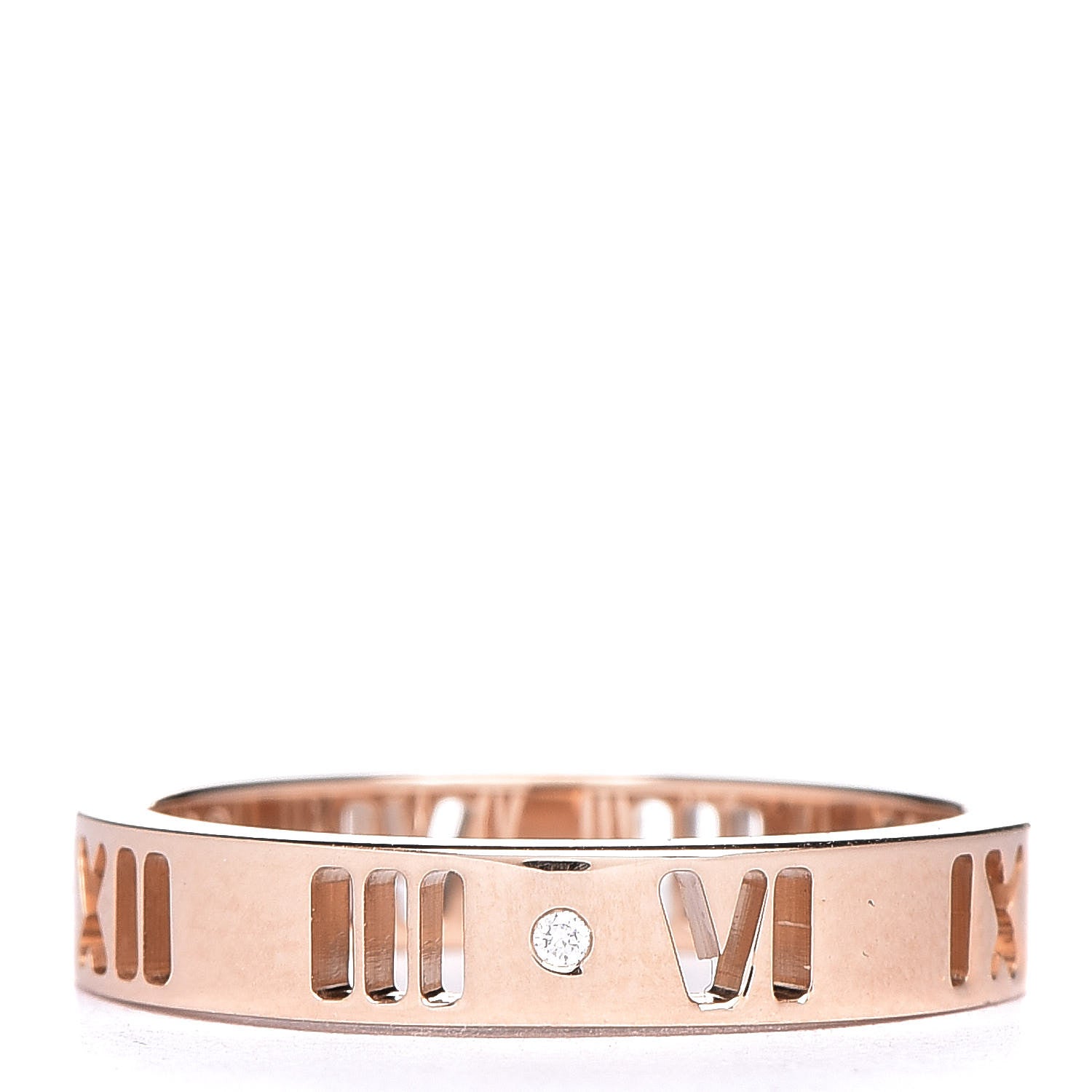 Tiffany 18K Rose Gold Diamond Atlas Pierced Ring 49 4.75 3 of 4
