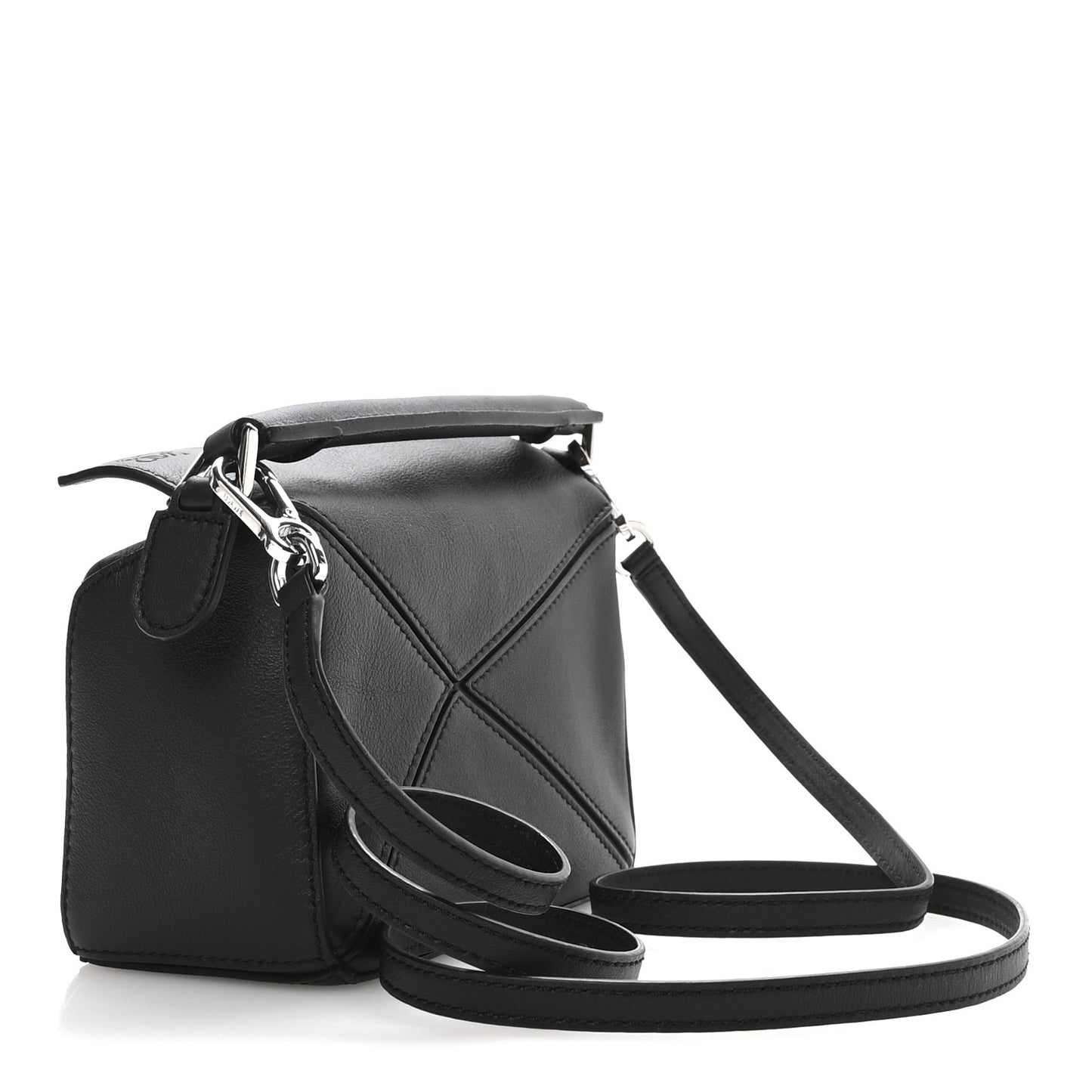 Calfskin LED Mini Puzzle Bag Black
