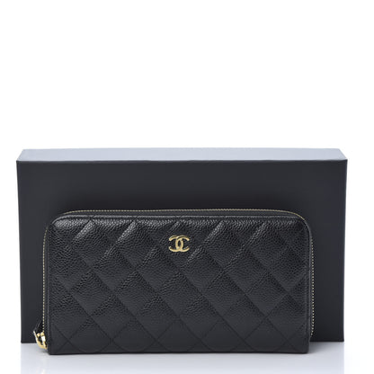 Chanel Caviar Quilted Large Gusset Zip Around Wallet Black 10 of 10