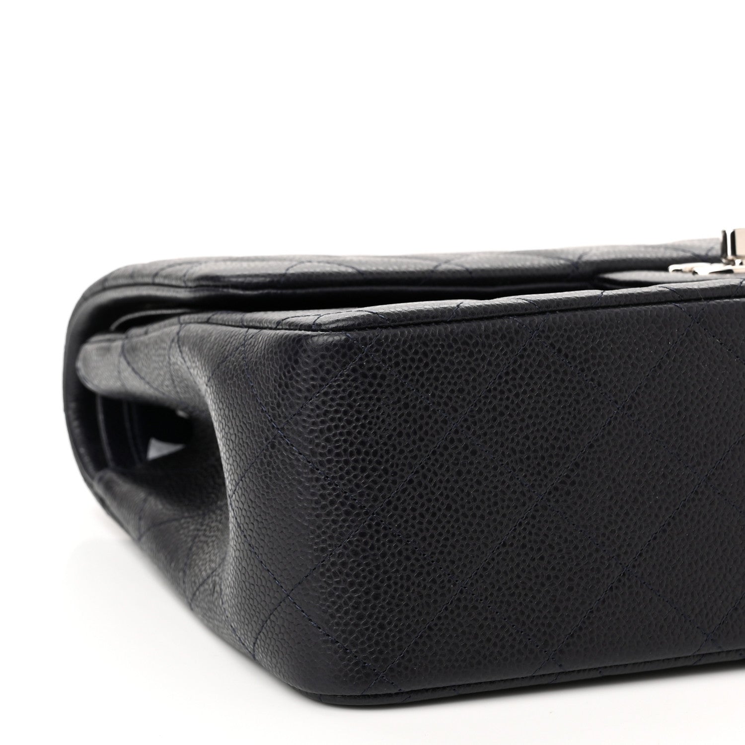 Chanel Caviar Quilted Jumbo Double Flap Navy Blue 9 of 9