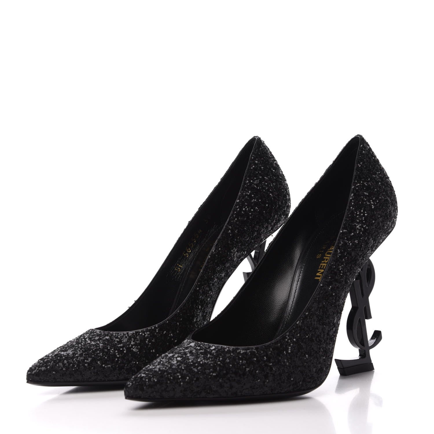 Saint Laurent Glitter Opyum Pumps 36 Black 3 of 9