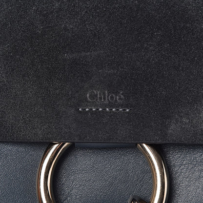 Chloe Suede Calfskin Small Faye Shoulder Bag Majolica Blue 6 of 9