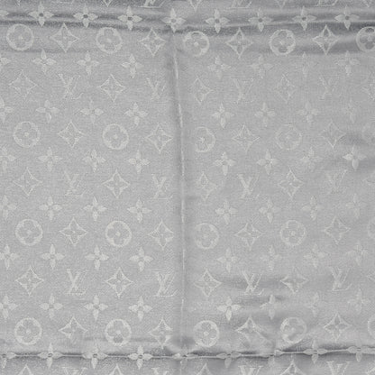 Louis Vuitton Silk Lurex Wool Monogram Shine Shawl Pearl Grey 4 of 5