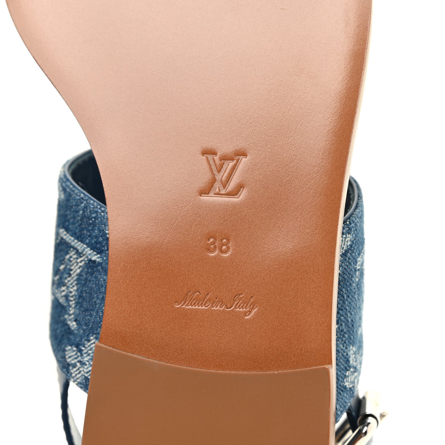 Louis Vuitton Monogram Denim Starboard Flat Thong Sandal 38 Blue 6 of 12