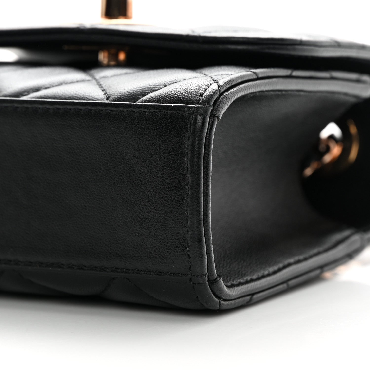 Chanel Lambskin Quilted Mini Trendy CC Clutch With Chain Black 10 of 12