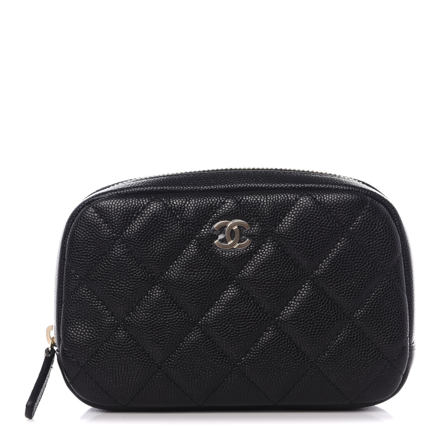 Chanel Caviar Quilted Small Curvy Pouch Cosmetic Case Black 1 of 9