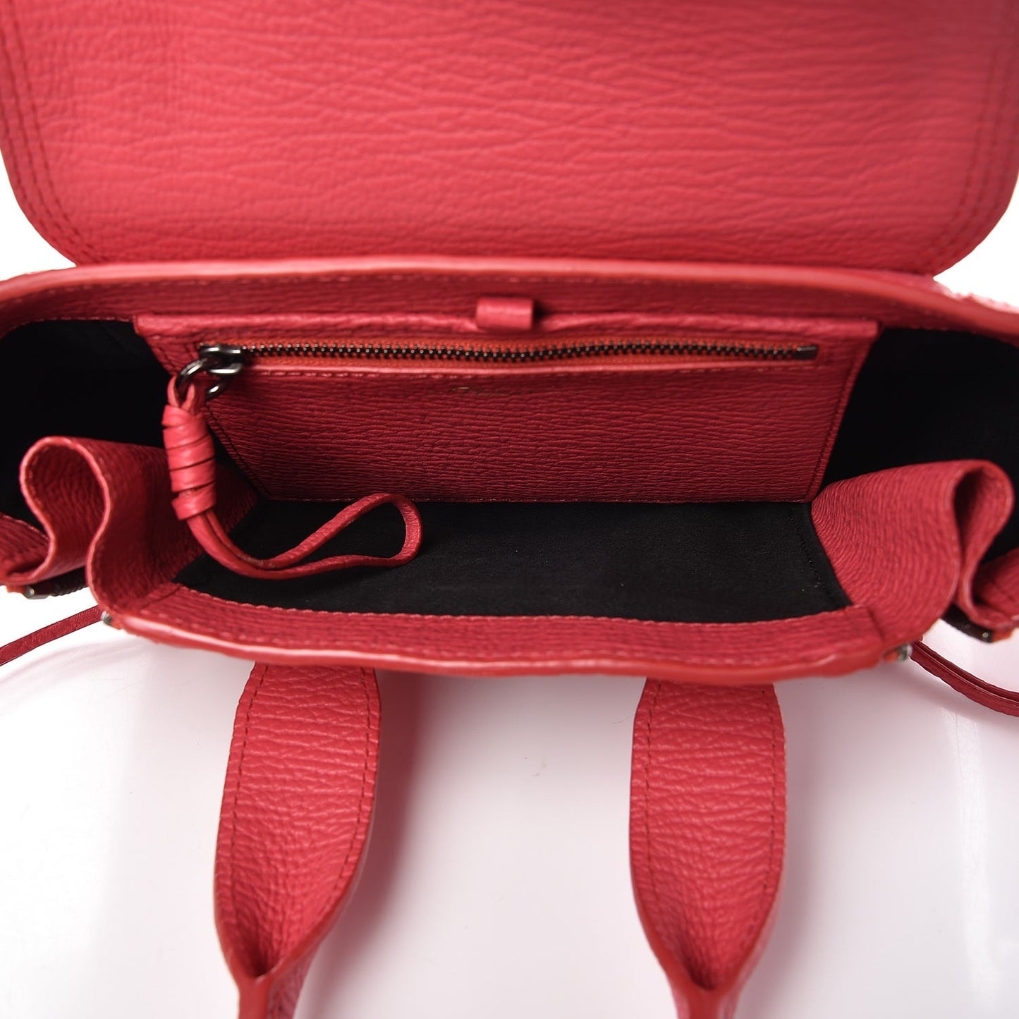 3.1 Textured Calfskin Mini Pashli Satchel Raspberry