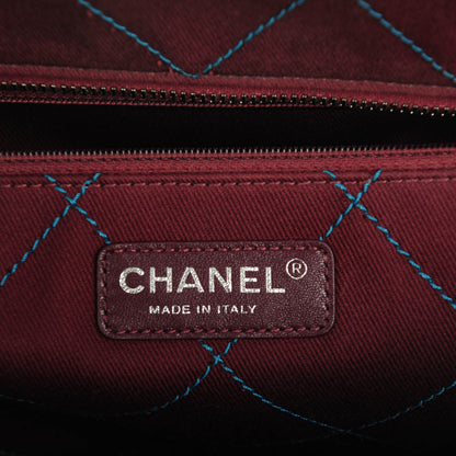 Chanel Grained Calfskin Small Shopping Daily Tote Turquoise 7 of 8